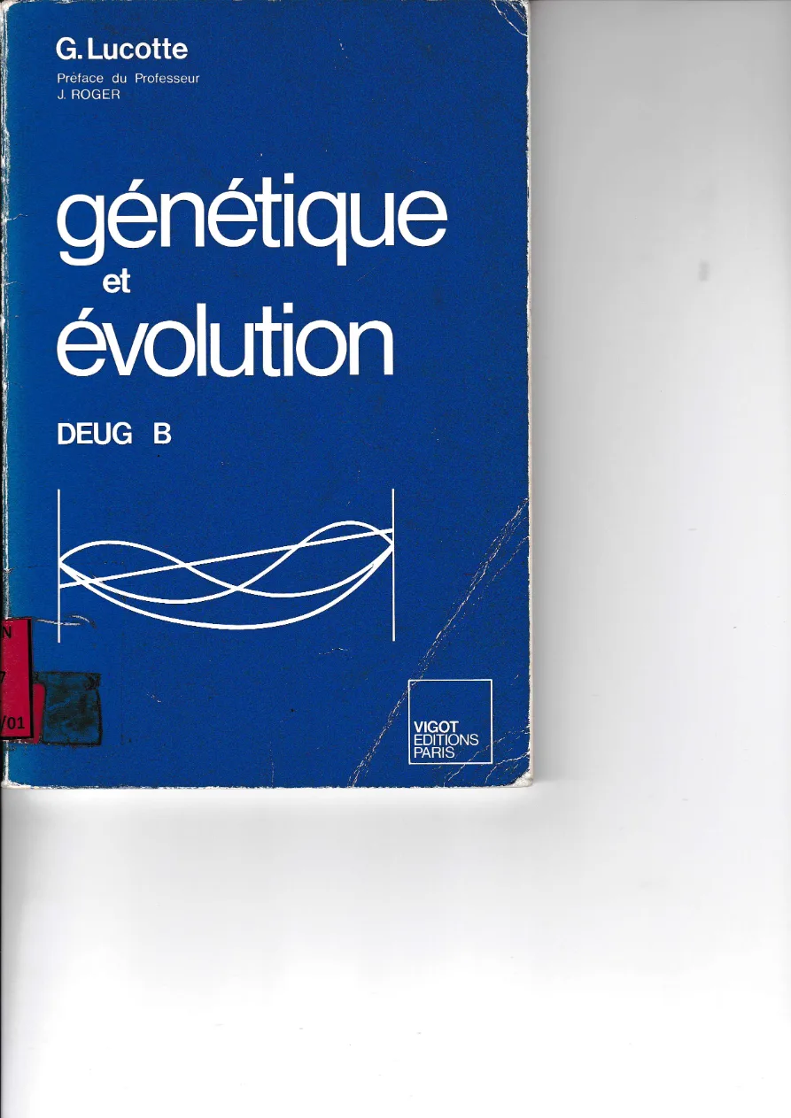Couverture de Génétique et évolution