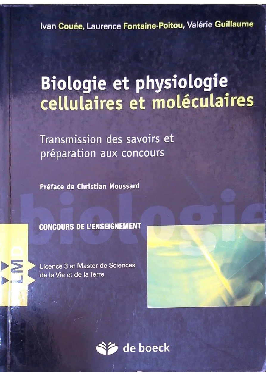 Couverture de Biologie et physiologie cellulaires et moléculaires : transmission des savoirs et préparations aux concours