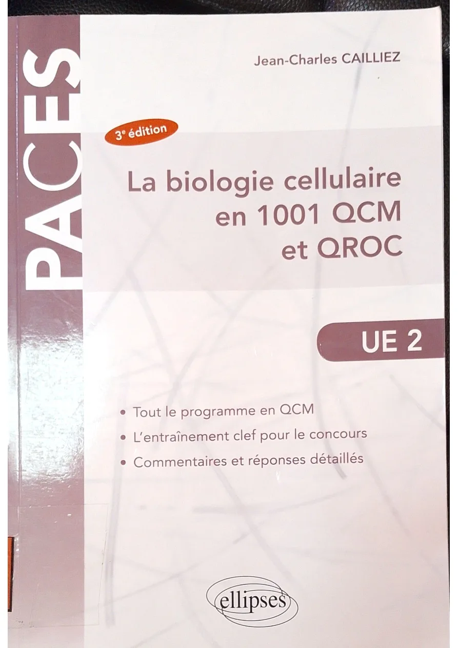 Couverture de La biologie cellulaire en 1001 QCM et QROC