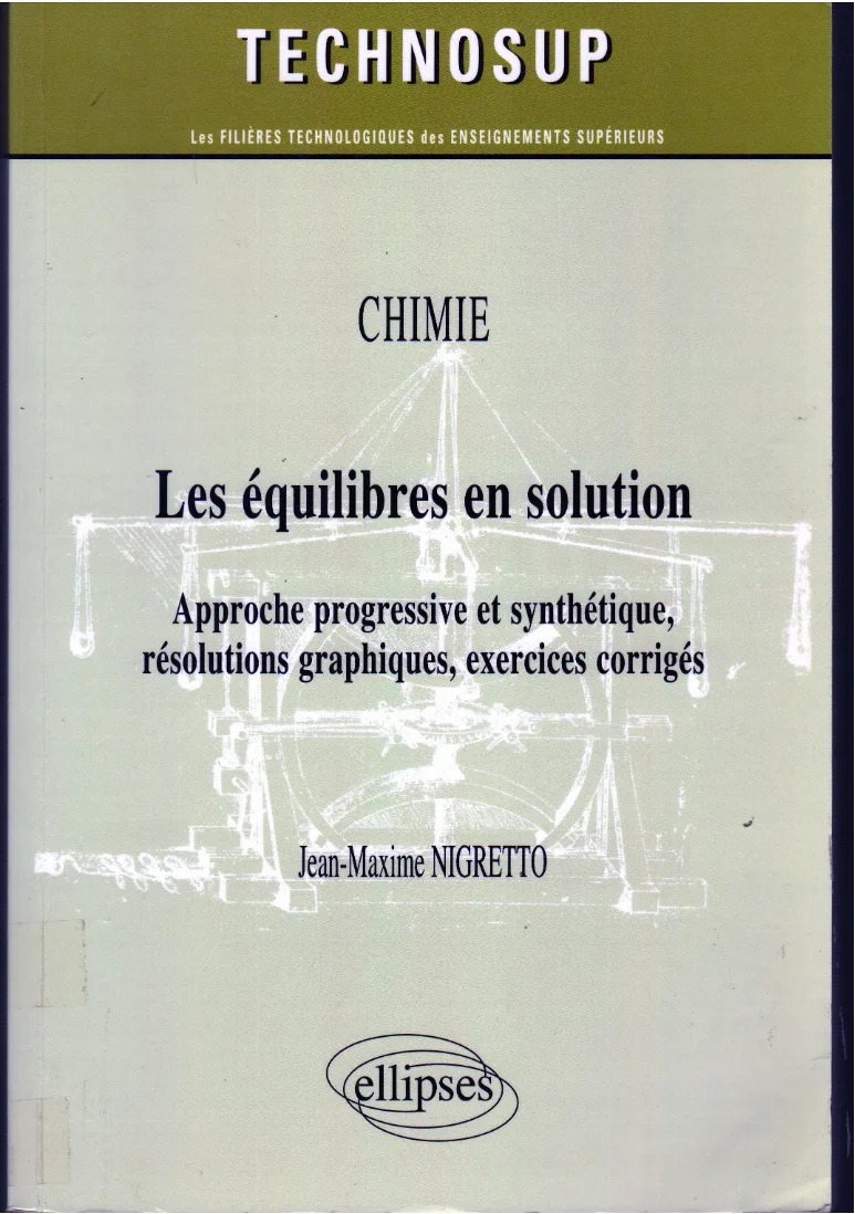 Couverture de Chimie - Les équilibres en solution
