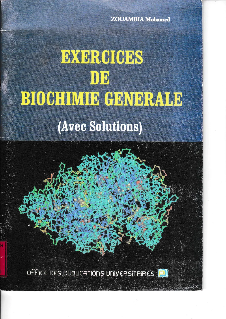Couverture de Exercices de biochimie générale