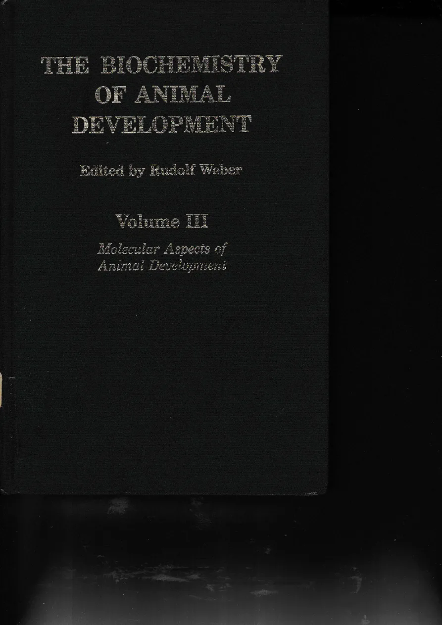 Couverture de The biochemistry of animal development