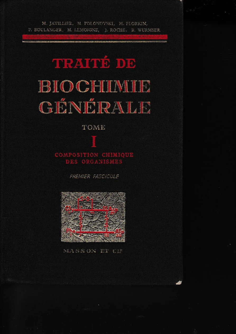 Couverture de Traité de biochimie générale