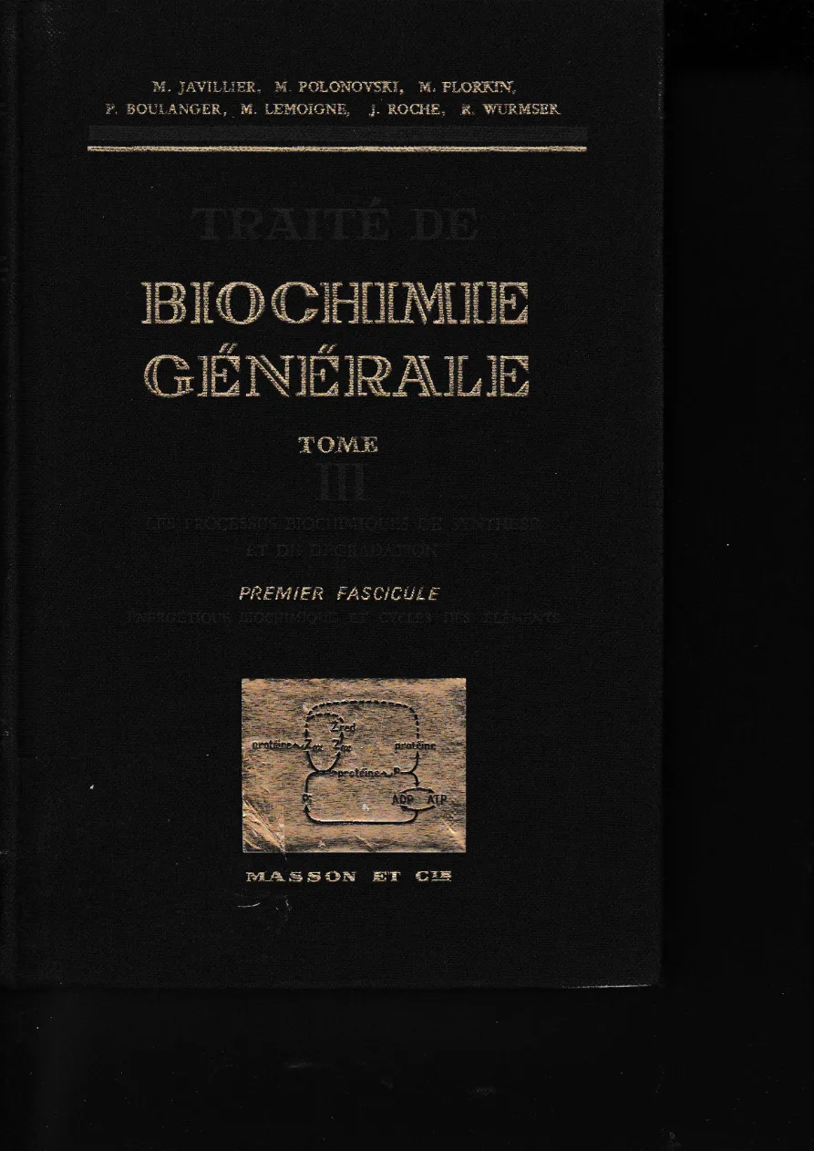 Couverture de Traité de biochimie générale