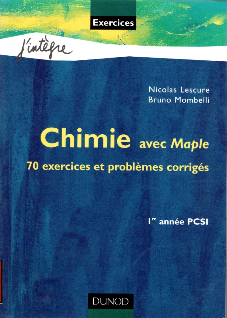 Couverture de Chimie avec Maple