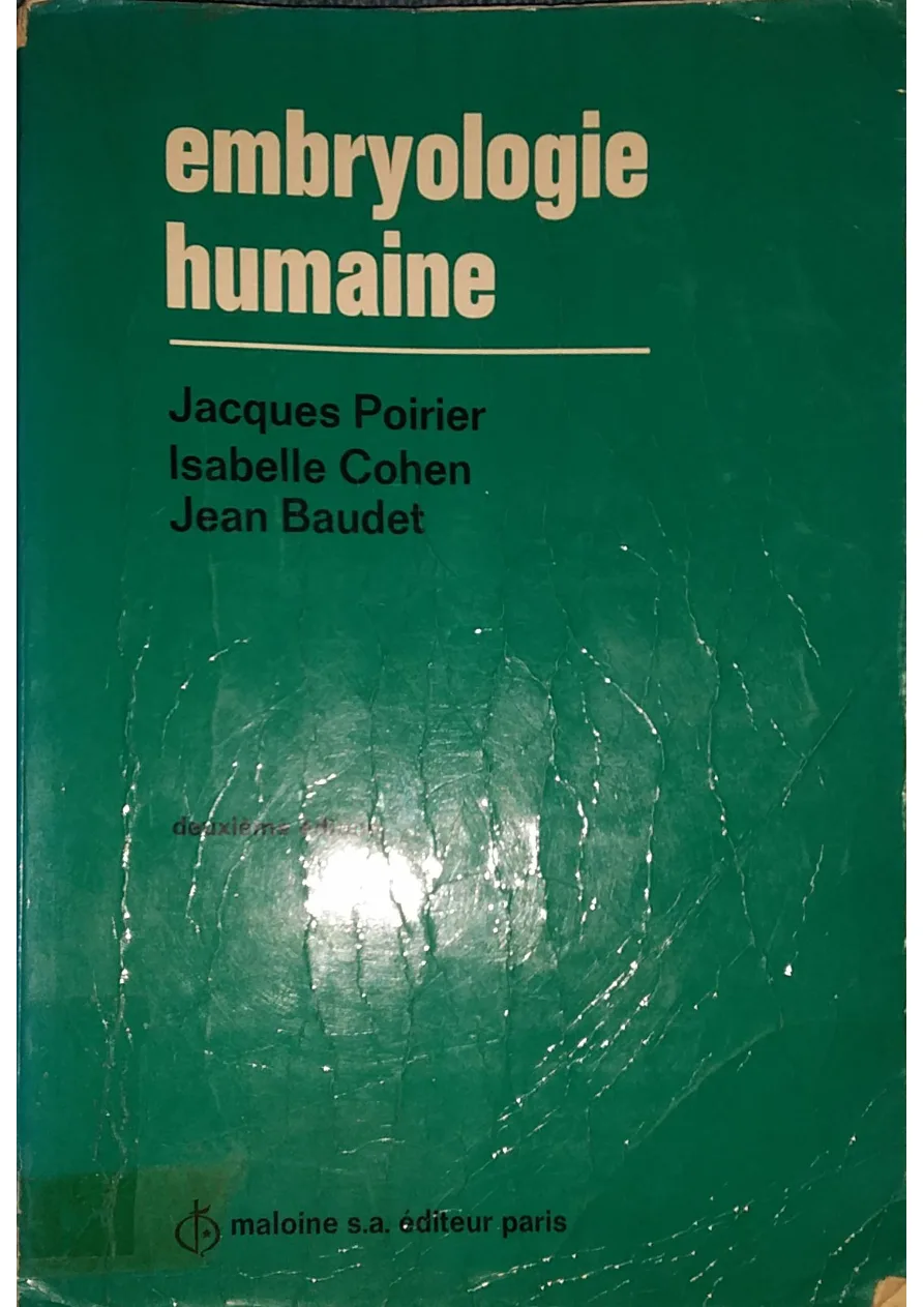 Couverture de Embryologie humaine