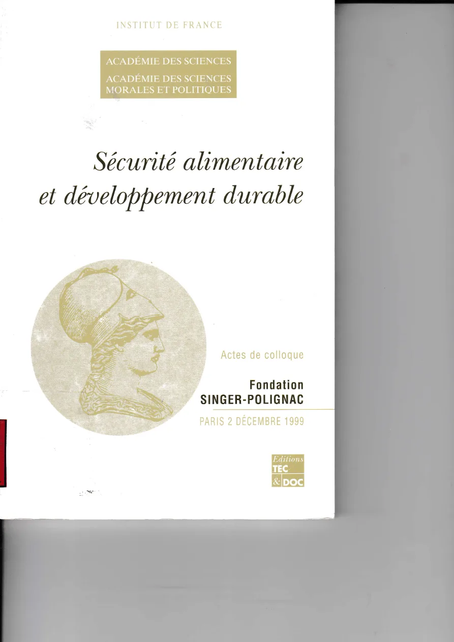 Couverture de Sécurité alimentaire et développement durable