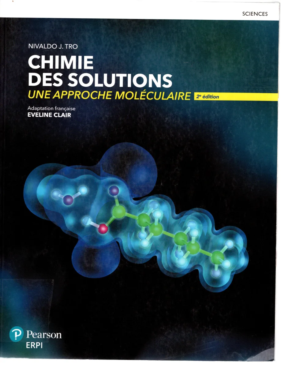 Couverture de Chimie des solutions
