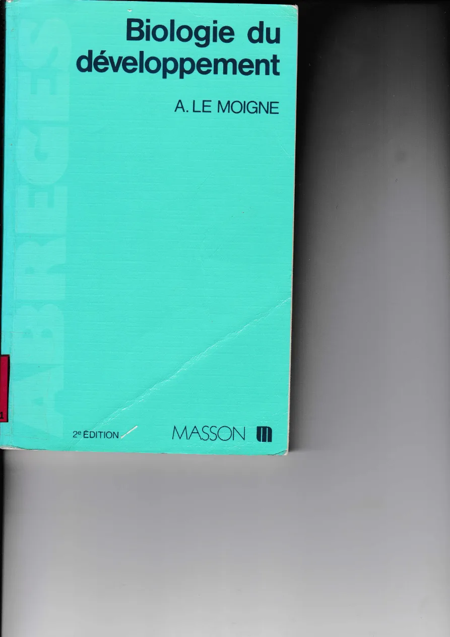 Couverture de Biologie du développement